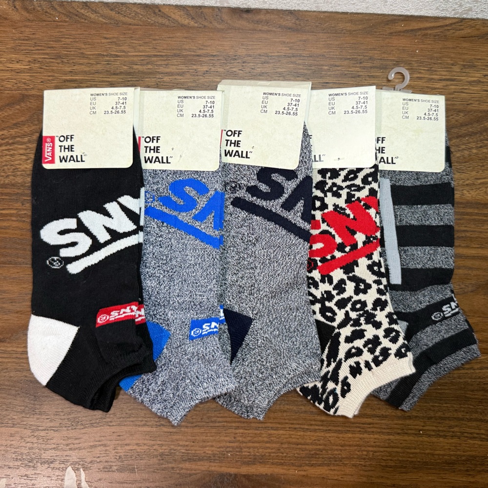 Vans Ankle Socks 5 Pack Wholesale Misprint Men’s Size 9.5-13